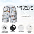 thumbnail image 3 of Sikiie Trains And Cactuse Print Men's Double Layer Swimming Trunks, Adjustable Waistband and Pockets Sports Swimming Trunks, Beach Swimwear-Large, 3 of 6