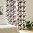 thumbnail image 2 of Ambesonne Country Window Curtains, Watercolor Pink Roses, Each 28" W x 95" L, Dark Coral Maroon, 2 of 4