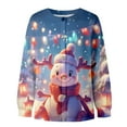 thumbnail image 4 of Fiaer Christmas Womens Sweaters Oversized Button down Jackets Crew Neck Snowman Printed Long Sleeve Cardigans Loose Fit Funny Graphic Tops 1-Blue XXL, 4 of 5