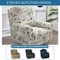 thumbnail image 4 of Recliner Slipcovers 4-Pieces Recliner Covers Recliner Couch Covers Recliner Chair Cover Non Slip Reclining Slipcovers with Storage Pockets Furniture Protector for Living Room, 4 of 8