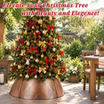 Bronze Metal Christmas Tree Collar, 28 Inch, Waterproof Base Cover for ...