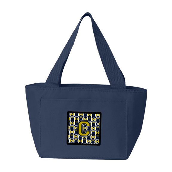 Letter C Football Blue and Gold Lunch Bag