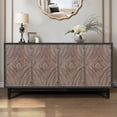 thumbnail image 2 of Wood Buffet Cabinet with Storage, 60" Large Sideboard Buffet Cabinet with Adjustable Shelves and Doors, Modern Farmhouse Console Table for Kitchen Living Room, Antique Brown, 2 of 9