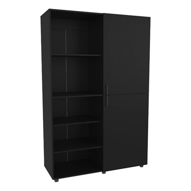 FM FURNITURE Ollie Garde-Robe à 2 Portes avec Rangement Ouvert Wengue