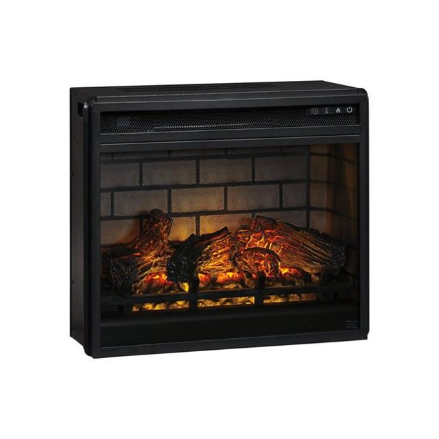Benjara BM227444 23.75 in. Metal Fireplace Inset with 7 Level Temperature Setting, Black