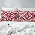thumbnail image 3 of Erosebridal Drap-Housse Tribal Aztèque Simple, Ensemble de Literie Super Confortable 2 Pcs, Rouge Rose Noir (Sans Drap Plat), 3 of 5
