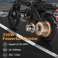 thumbnail image 2 of Electric Bike, 18 Mph Electric Bicycles, 350W Motor Foldable Ebike, 14" Tire E-bike for Adults, 36V 12Ah Battery, 15° Uphill, UL2849 Certified, 25 Miles PAS Range, 2 of 8