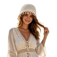 thumbnail image 3 of Krdevn Bohemian Crochet Hat Handmade Shell Lightweight Boho Cap for Beach and Travel,One Size, 3 of 6