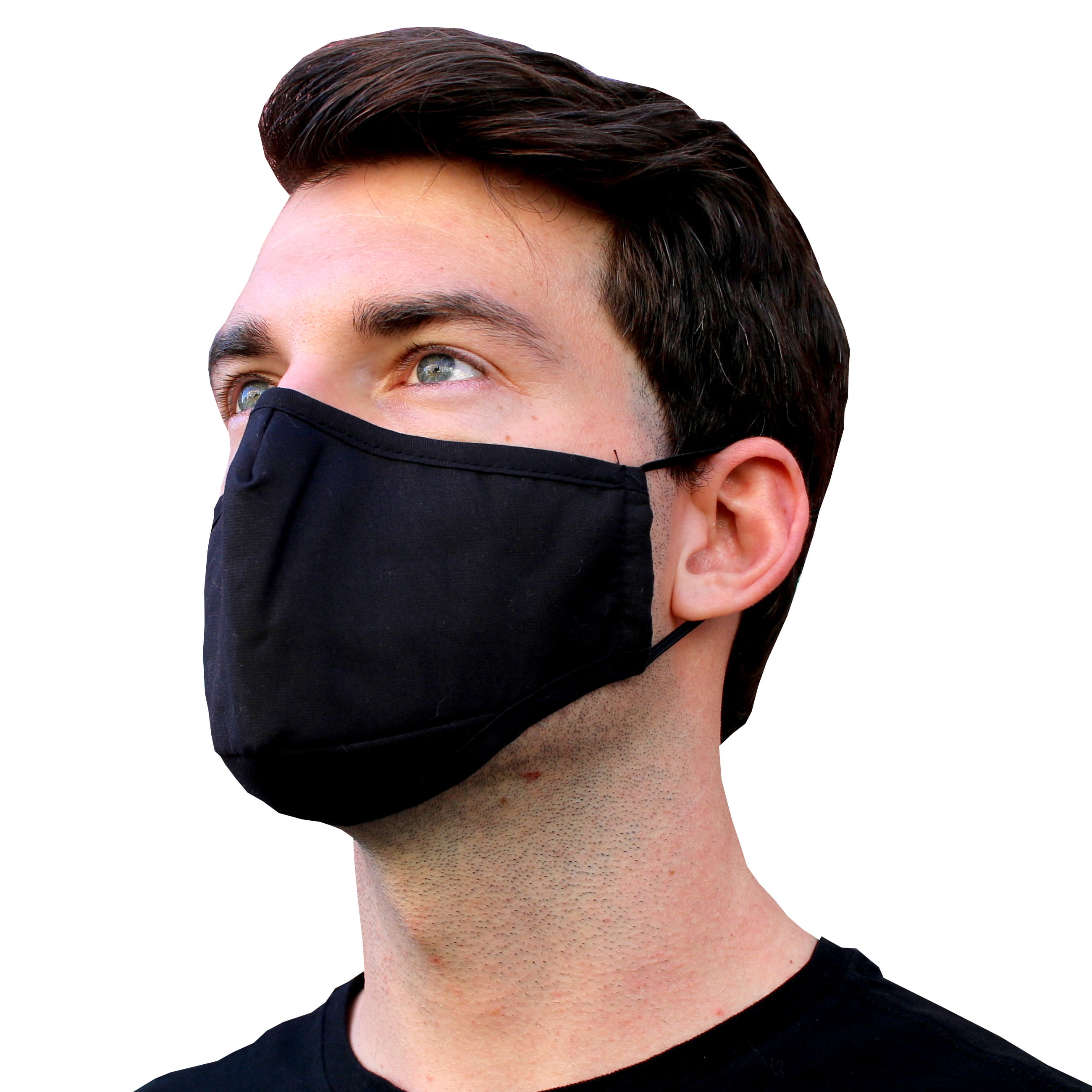 Face Cover with Filter Pocket,Wired Nose and Optional Adjustable Ear Loops Black with Musical Notes 
