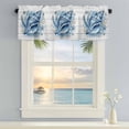 thumbnail image 2 of Window Valance for Kitchen,Summer Blue Sea Snails Rod Pocket Curtain Valances Short Curtains Drapes Panel,White Farm Wood Board Window Treatment Topper for Living Room Bathroom Bedroom Home Decor, 2 of 9