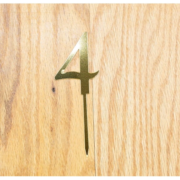 4 Cake Topper | Four | Fourth Birthday party decoration | I am four | gold acrylic mirror | 4th decor | decoration