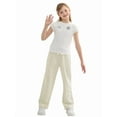 thumbnail image 5 of Rolanko Girls Wide Leg Sweatpants Straight Pants for Kids Girls Trousers with Pockets Sweats 4-14 Years, 5 of 5