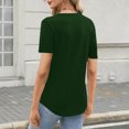thumbnail image 4 of Camisas de Manga Corta para las Mujeres Casual Color Sólido Plisado V-Cuello Blusas, Moda Verano Top para Diario Y Fiesta, 4 of 7