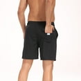 thumbnail image 7 of Fnooota Mens Board Shorts, Elastic Waist Quick-drying Summer Holiday Beach Shorts with Drawstring Black Size L, 7 of 7