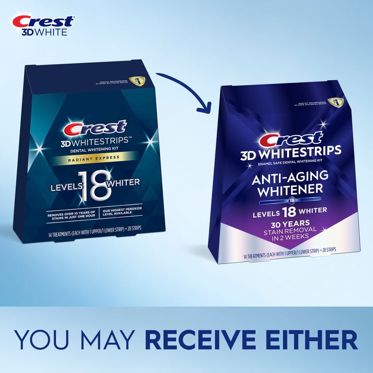 Enamel-Safe Crest 3DWhitestrips Radiant Express Teeth Whitening
