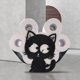 thumbnail image 3 of Portarrollos de papel higiénico de metal negro con patas en forma de gato, 3 of 5