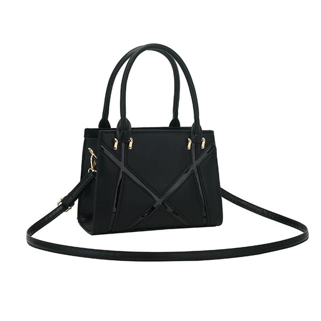 Bolso de hombro para mujer, estilo retro, clásico, de piel sintética, tipo sobre, con cremallera, color negro