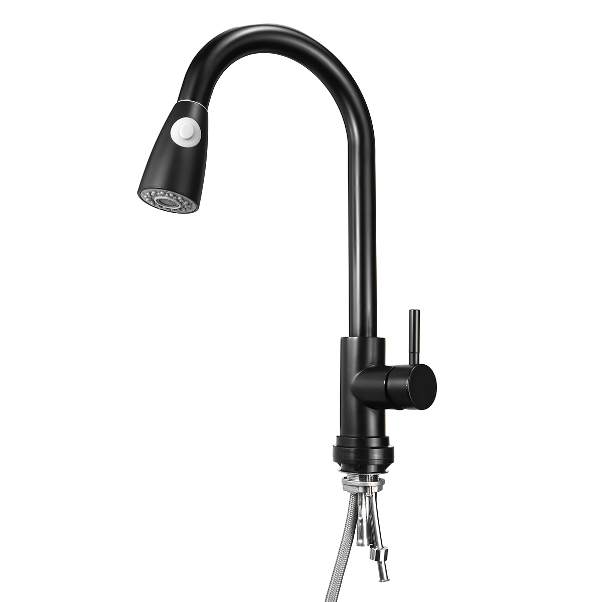 Stoneway Kitchen Sink Faucet with Pull Down Sprayer Black, High Arc Single Handle with Hose, Commercial Modern rv Solid Brass, Matte Black - image 2 of 7