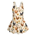 thumbnail image 6 of DISNIMO Rooster Sunflower Print Girls One Piece Swimsuits Sleeveless Swim Dress Soft U Neck Bathing Suit Skirted Hawaiian Summer Swimwear, 6 of 8