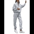 thumbnail image 3 of Conjunto Deportivo de 2 Piezas para Mujer: Sudadera de con Media Cremallera y Pantalón de Chándal Gris L, 3 of 8