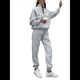thumbnail image 3 of Conjunto Deportivo de 2 Piezas para Mujer: Sudadera de con Media Cremallera y Pantalón de Chándal Gris L, 3 of 8