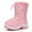 Pink, variant on Ahannie Kids Toddler Snow Boots Girls Water Resistant Warm Insulated Side Zipper Winter Boots(Pink-1)