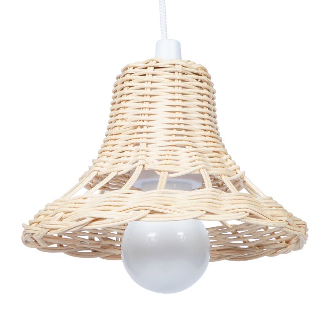 LOVEVER Pendant Light for Living Room Rattan Woven Ceiling Fan Covers Fixture White
