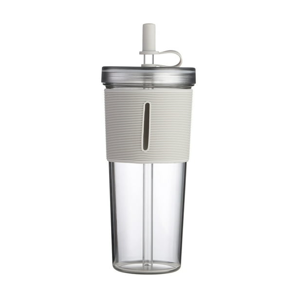 Vaso con Doble Pajita, Diseño de Estrella con Lentejuelas de Donut, Hermético y Aislante, Elegante y Práctico, Perfecto para Exteriores, Viajes y Uso Diario, Tamaño 91 X 246 Mm.