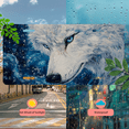 thumbnail image 5 of 1 Pcs 2D Flat License Plate Covers & Frames, White Wolf For Decorative Front, Waterproof For Decoration Aluminum License Plate Covers & Frames Cover For Men Women, 12" X 6", 5 of 7