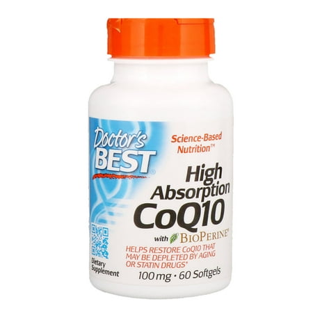 Doctor's Best, High Absorption CoQ10 with BioPerine, 100 mg, 60 Softgels(pack of