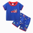 thumbnail image 6 of Toddler Boy Outfit Set Toddler Baby Fire Truck Animal Print Short Sleeve T-Shirt and Shorts 2-Piece Cute Summer Outfit Toddler Boy Short Set, 6 of 8