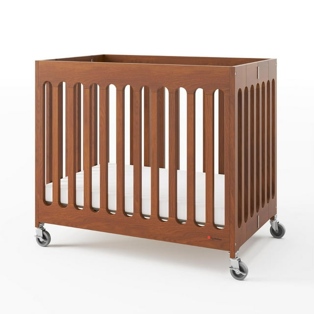 Mini lit de bébé pliant compact Boutique, cerisier