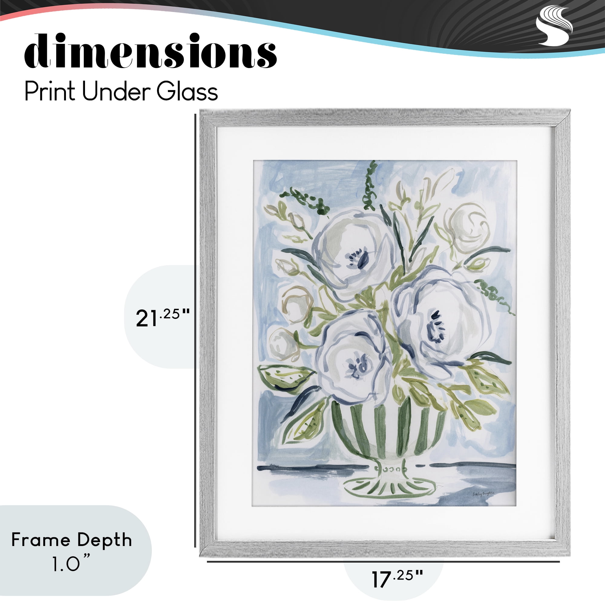 Stupell Industries Fiona Pastel Floral Bouquet Gray Framed Print Under Glass, design by Haley Knighten