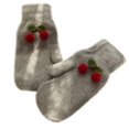 thumbnail image 1 of Guantes de punto Guante de dedo completo Guantes de felpa de cereza Manoplas cálidas de dibujos animados, 1 of 5
