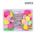 thumbnail image 2 of DressMinking Pasados ​​Bordado Posicionamiento DIY Craft Fijación Sastre Quilting Costura Agujas Herramientas Accesorios Color Random Flower 100pcs kenally HA012259-17, 2 of 6