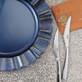 thumbnail image 6 of BalsaCircle 24 Navy Blue Gold 13" Acrylic Wooden Textured Round Scalloped Trim Plastic Charger Plates, 6 of 8