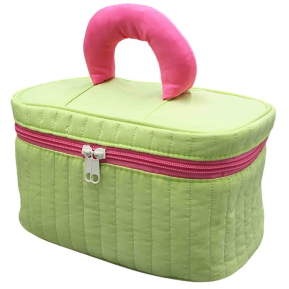 Large Capacity Nylon Cosmetic Bag – Portable Toiletry Organizer with Handles – Ideal Travel Makeup Pouch for Easy Organization