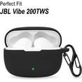thumbnail image 2 of Silicone Carrying Case Compatible with JBL Vibe 200TWS, Portable Scratch Shock Resistant Cover with Carabiner (Black), 2 of 5