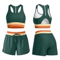 thumbnail image 2 of FchengtaiS Women Two Piece Athletic Swimsuits High Waisted Bikini Set Sporty Crop Top with Boy Shorts Color Block Bathing Suits, 2 of 6