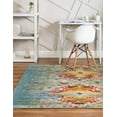thumbnail image 5 of Unique Loom Vita Collection Area Rug - Chagall (8' Square Turquoise/Cream), 5 of 7
