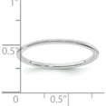 thumbnail image 4 of 14K White Gold 1.2mm Half Round Satin Stackable Band (Size 6) Made In United States stk24-120w-6, 4 of 5