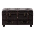 thumbnail image 1 of COZAYH Vintage Storage Bench, Upholstered Wooden Ottoman Chest Box, Black Brown, 1 of 8