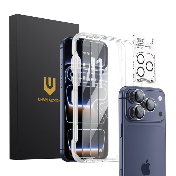 Protector de pantalla + protector de lente de cámara UNBREAKcable para iPhone 17 Pro Max