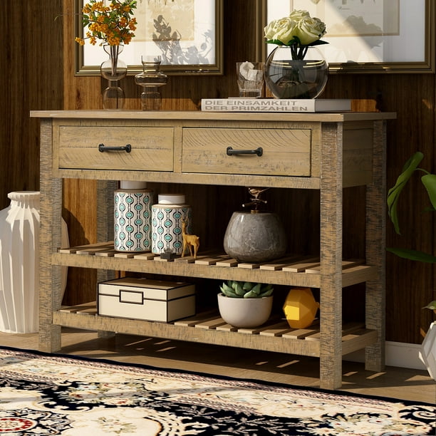 45 Narrow Entryway Table Btmway Modern Farmhouse Console Sofa Table With Drawers 2 Tiers Shelves Wooden Rustic Narrow Entrance Foyer Table Consoles Entry Sofa Couch Tables Rustic R675 Walmart Com Walmart Com