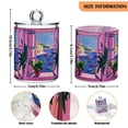thumbnail image 5 of Yayeee 4 Pack Qtip Holder Bathroom Cotton Swab Canister with Lid Clear Dispenser Set, Purple Window Scene, 5 of 6