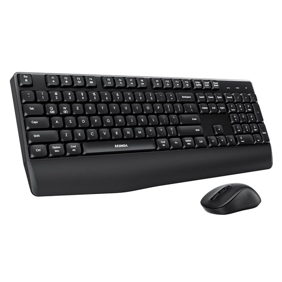 Set de Teclado y Ratón Inalámbricos Seenda COE200 Ergonómico Negro