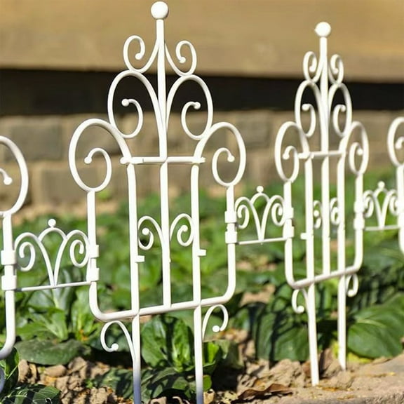 AYktou Garden Fence Outdoor, Simulated Metal Plastic Fence Stackable Climbing Plants Support Landscapes Garden Fence, Lawns Flowerbeds Plants Yard Landscapes Edging Outdoor Decor