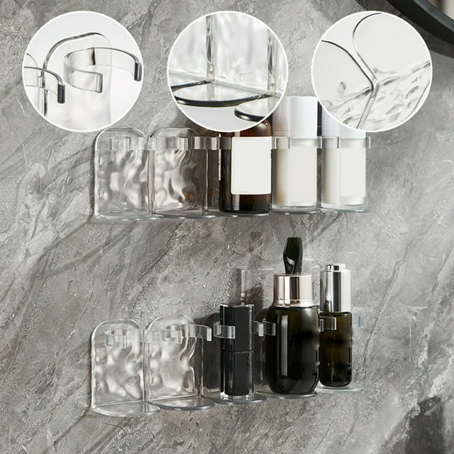 Estante de almacenamiento de pared con gancho adhesivo resistente para armario con espejo, diseño corrugado sin perforaciones, organizador que ahorra espacio para baño o cocina. Aestivo |