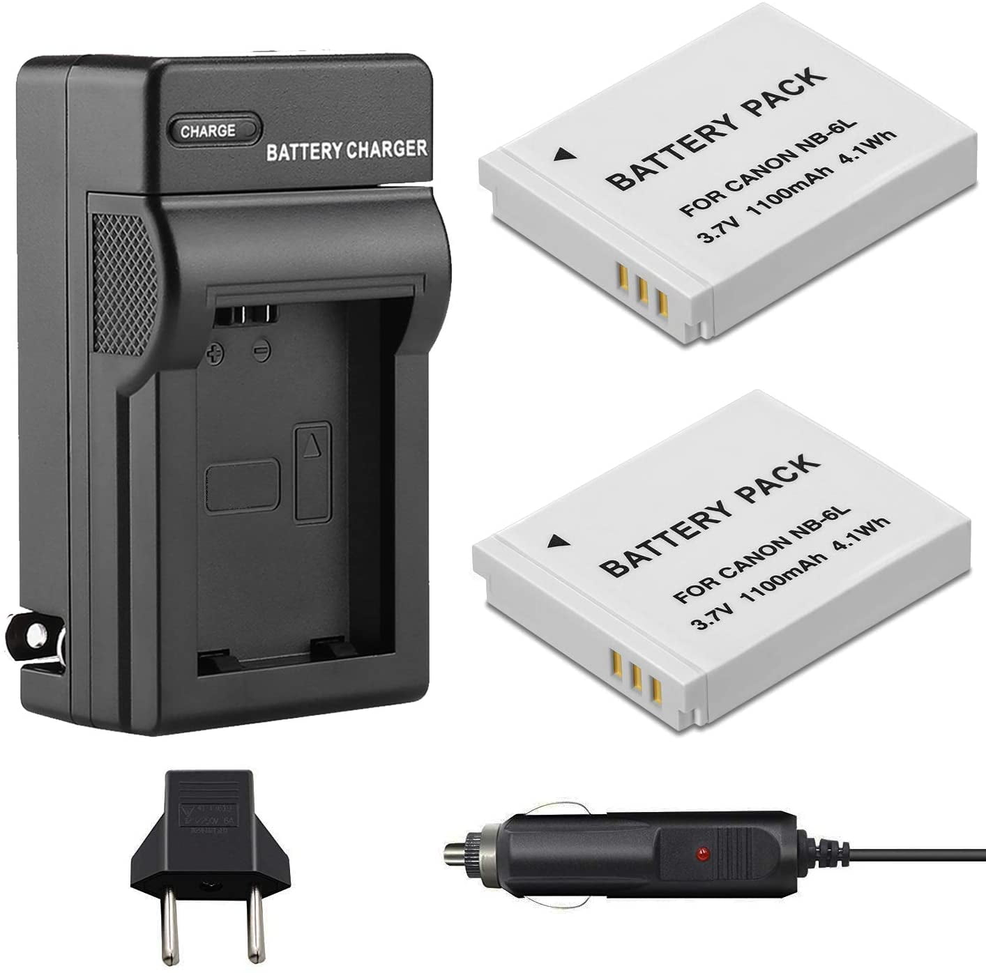 Venwo 2 Pack NB6L/NB6LH Battery and Charger kit for Canon PowerShot