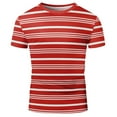 thumbnail image 2 of Lmnyox Men's Short Sleeve T Shirt Classic Striped Crew Neck Casual Shirts Summer Workout Athletic Tees Tops, 2 of 3